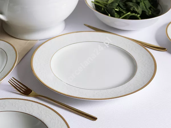 Komplet talerzy na 6 osób (18el) Bogucice - New Hollis Gold 1133