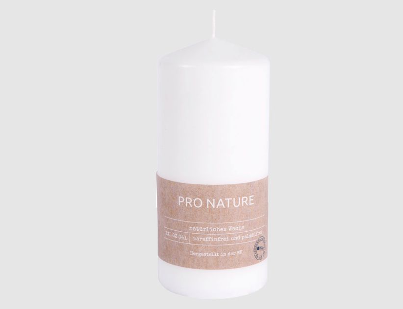 Stumpenkerze Pro Nature Weiß