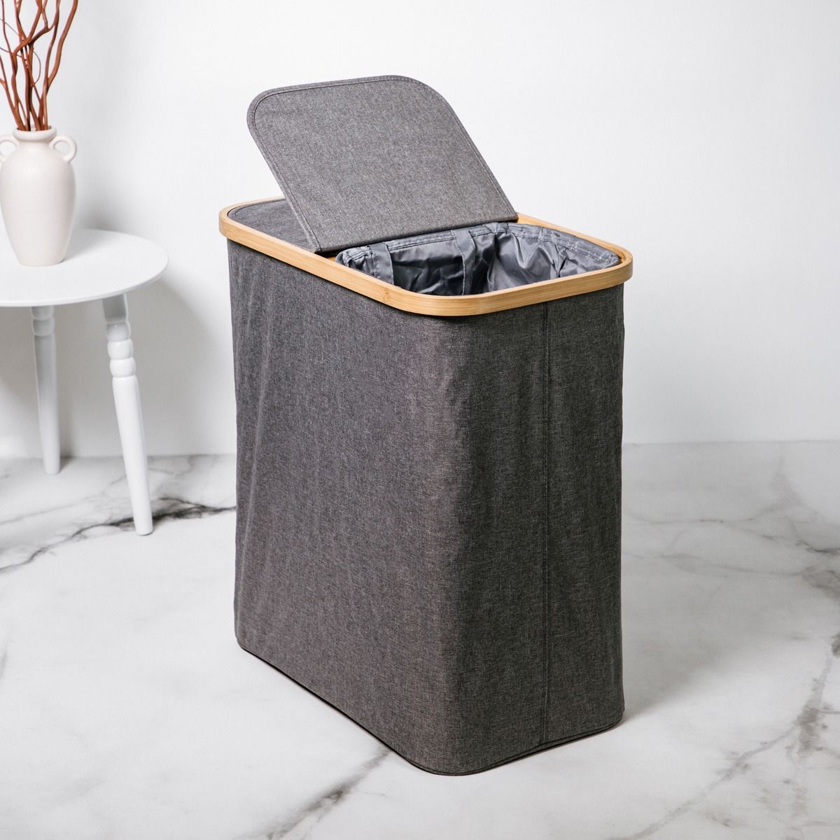 Kosz na pranie NELLIE szary 55,5x34,5x60 cm