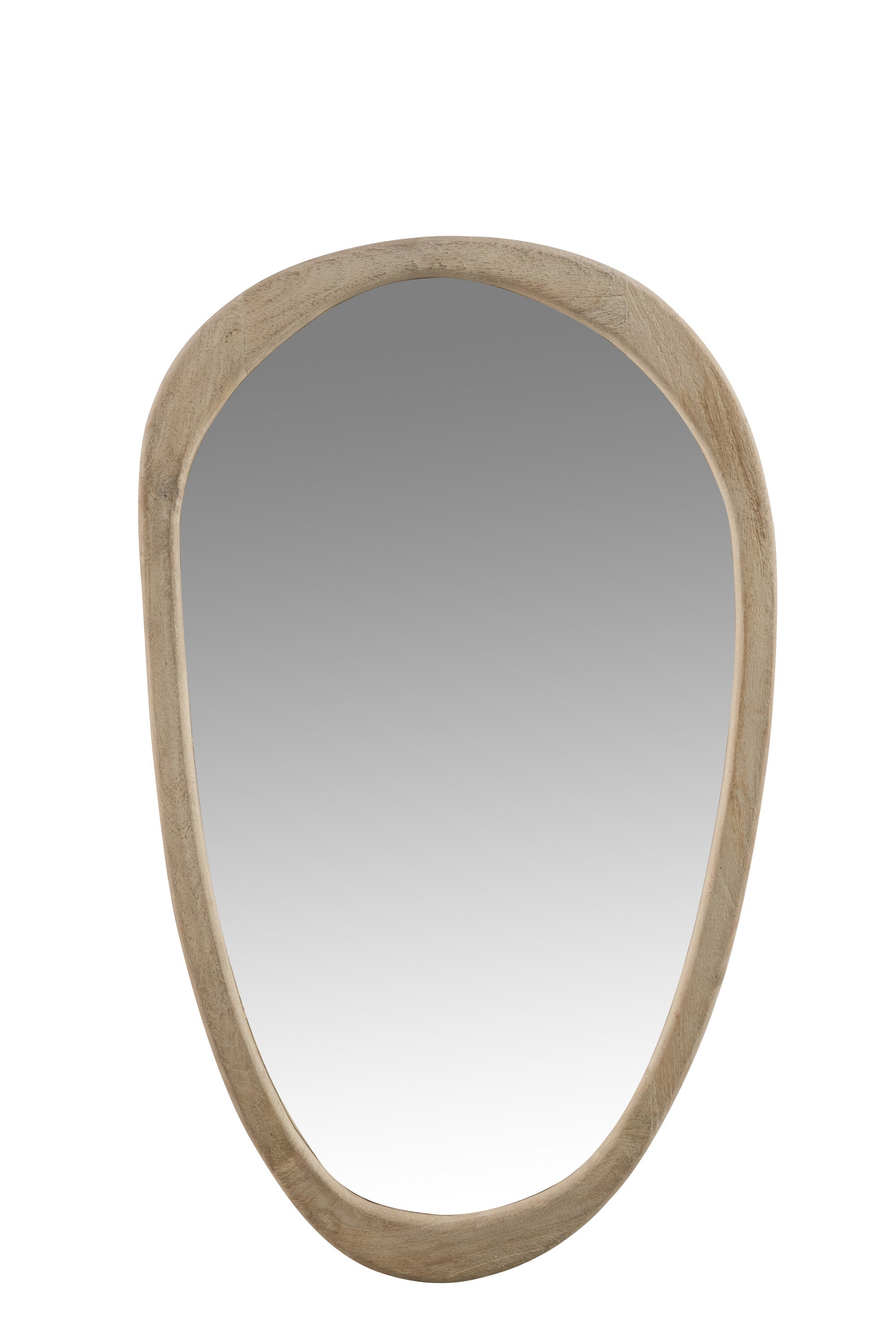 J-Line spiegel Onregelmatig - hout - naturel - large - 83 cm hoog