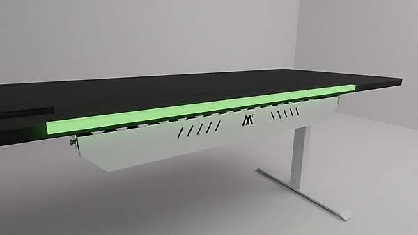 Le Bureau Connecté Pro - Classic Noir 180x80 Pieds blanc
