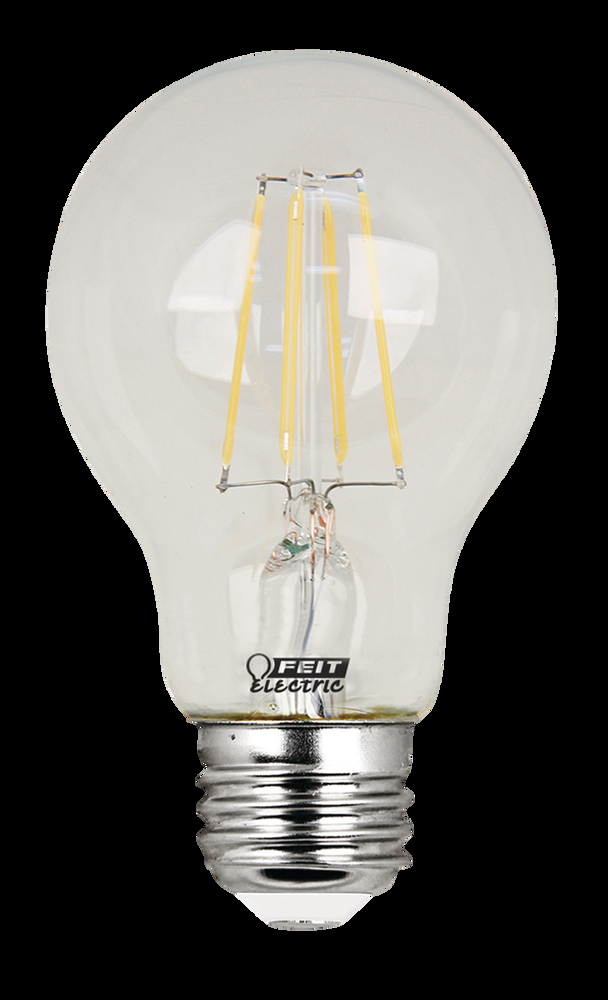 Feit Electric A19 Dimmable Clear LED Filament Light Bulbs, 750 Lumens, Daylight, 60W, 3-pk