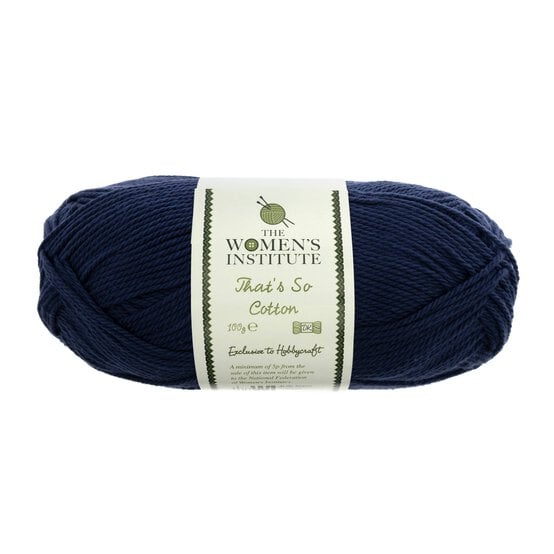 Women’s Institute Navy That’s So Cotton DK Yarn 100g