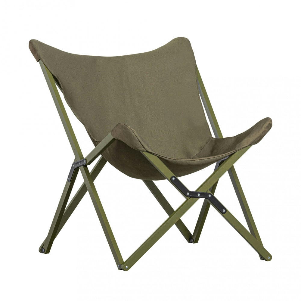 LAZY AFTERNOON - Fauteuil de jardin pliable en tissu et métal vert kaki