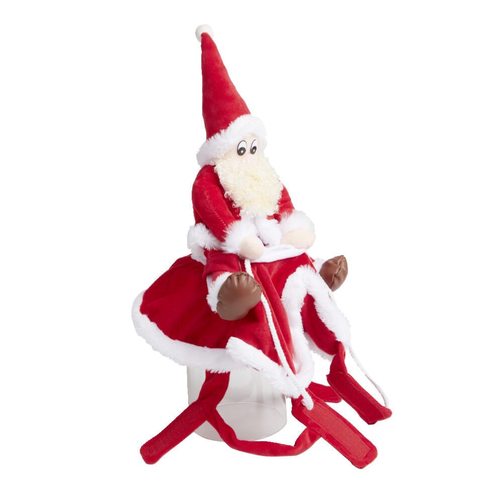 Déguisement chien Père No&euml;l à califourchon rouge et blanc - Taille L