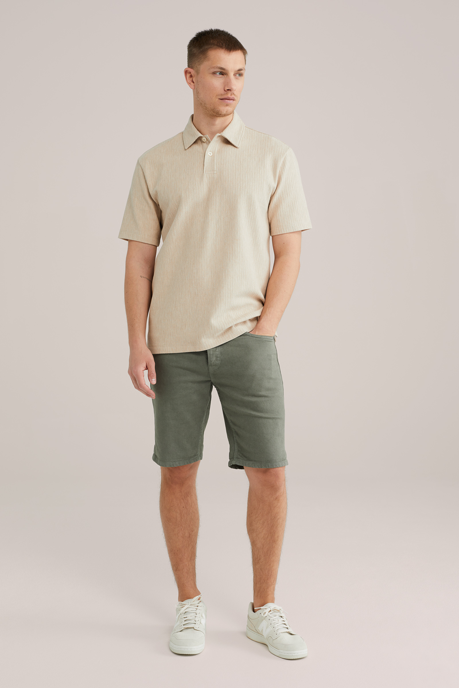 Heren Relaxed fit polo met structuur