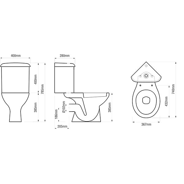 Pack wc à poser d'angle - sortie horizontale - Clayton