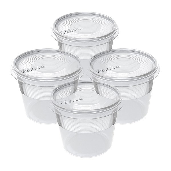 4 Petites Boîtes rondes pour frigo et congélateur