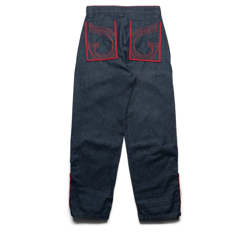 Marithe Francois Girbaud Manifest Denim Pants - Blue/Ink Red