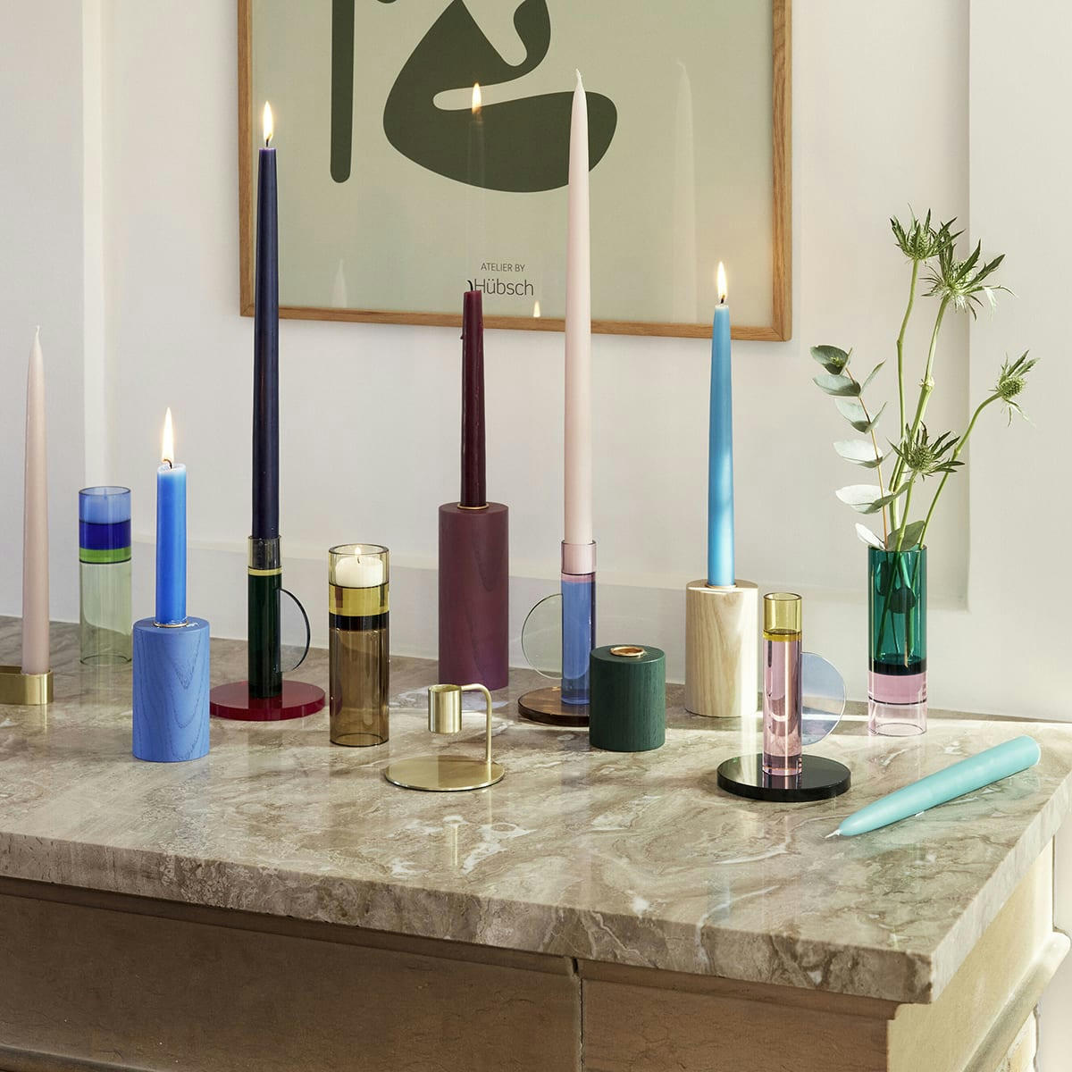 ASTRO - Photophore en cristal marron et jaune