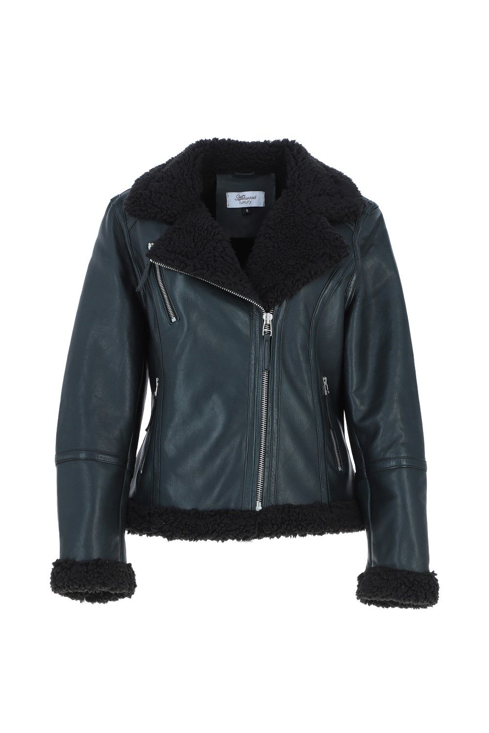 Ashwood Leather 2418' Ladies Leather Biker Jacket with Faux Fur