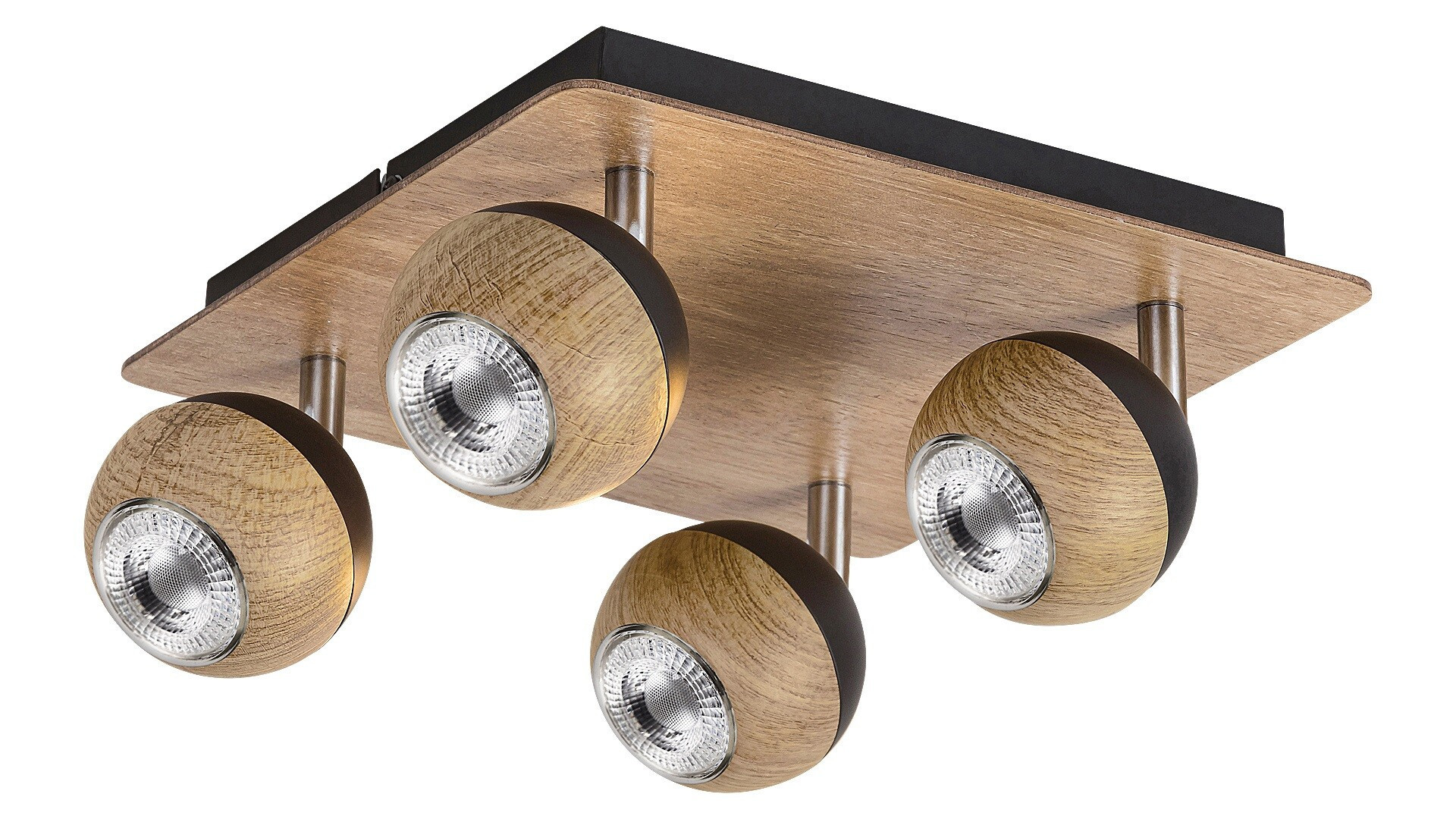 Spot kwadratowy dąb Arthur 4xGU10x10W wym:13,5x26x26cm IP20 Rabalux