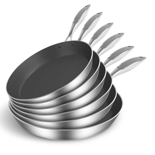SOGA 6X Stainless Steel Fry Pan Induction Non-Stick Skillet