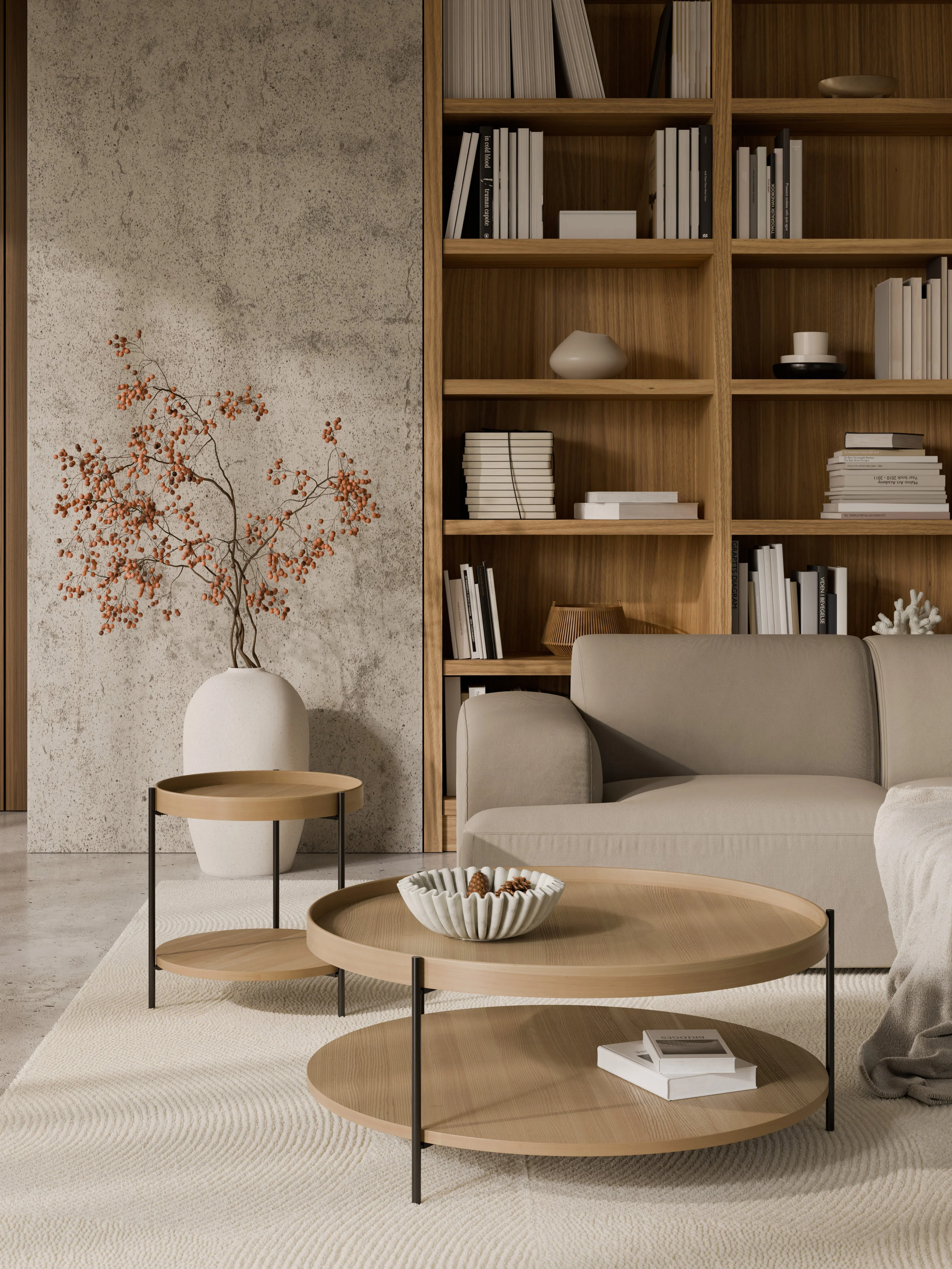 Runder Holz-Couchtisch Renee