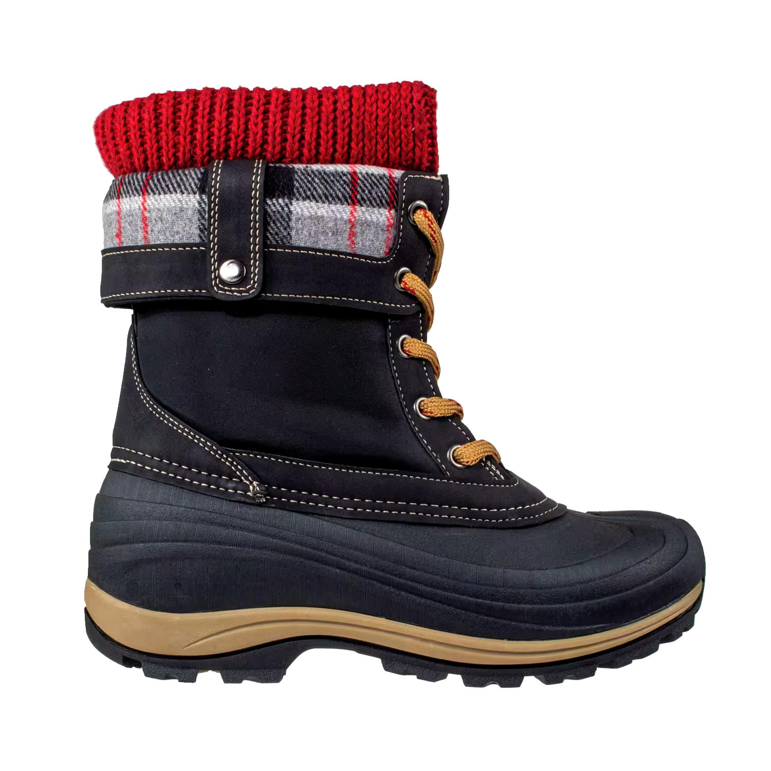 Outbound Women's Muskoka Insulated Water-Resistant Winter Snow Boots Cozy Knit Cuff, Brown