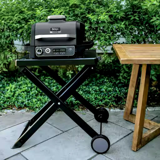 Ninja Woodfire Collapsible Outdoor BBQ Grill Stand with Wheels
