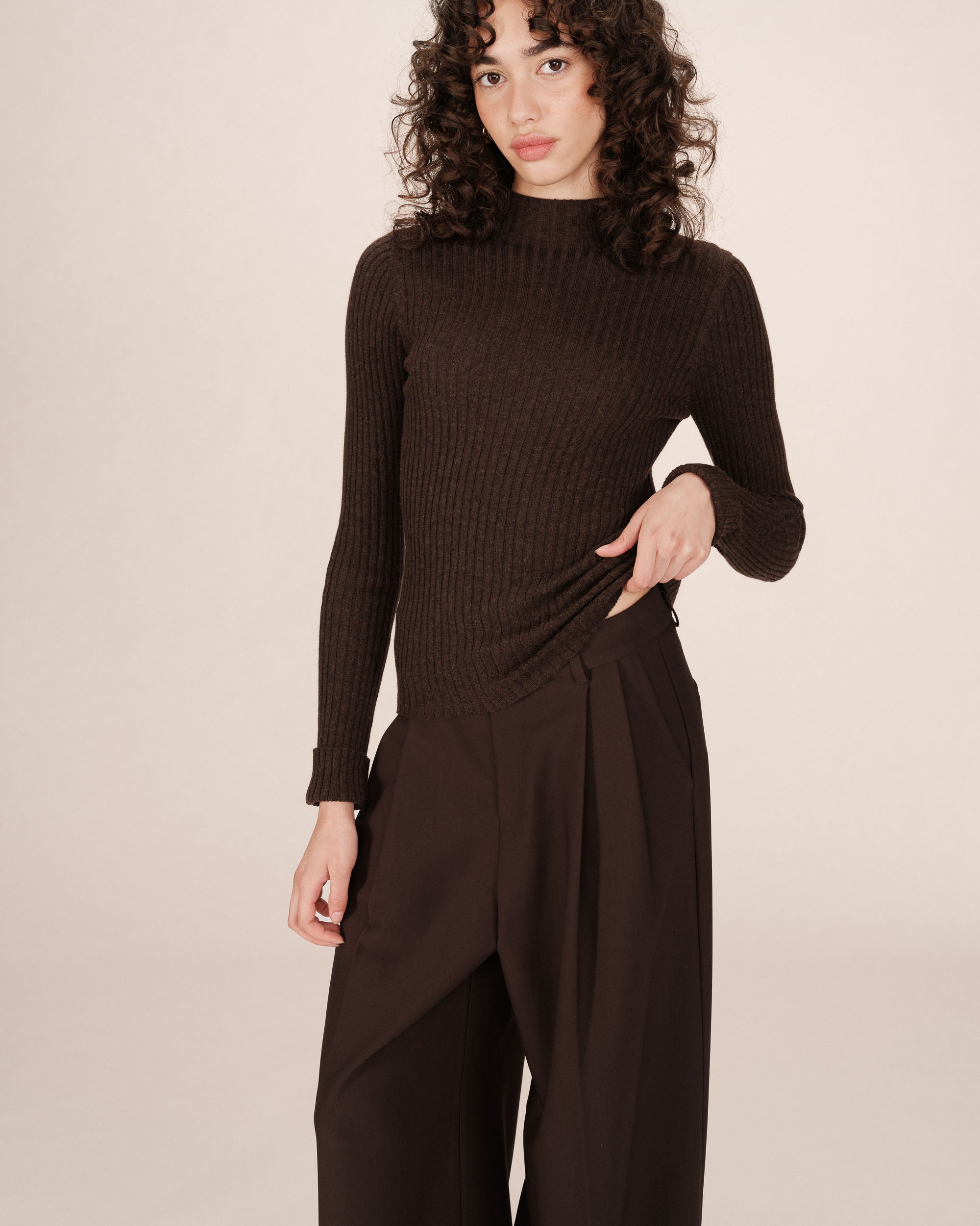 Pull en maille chocolat Saturday