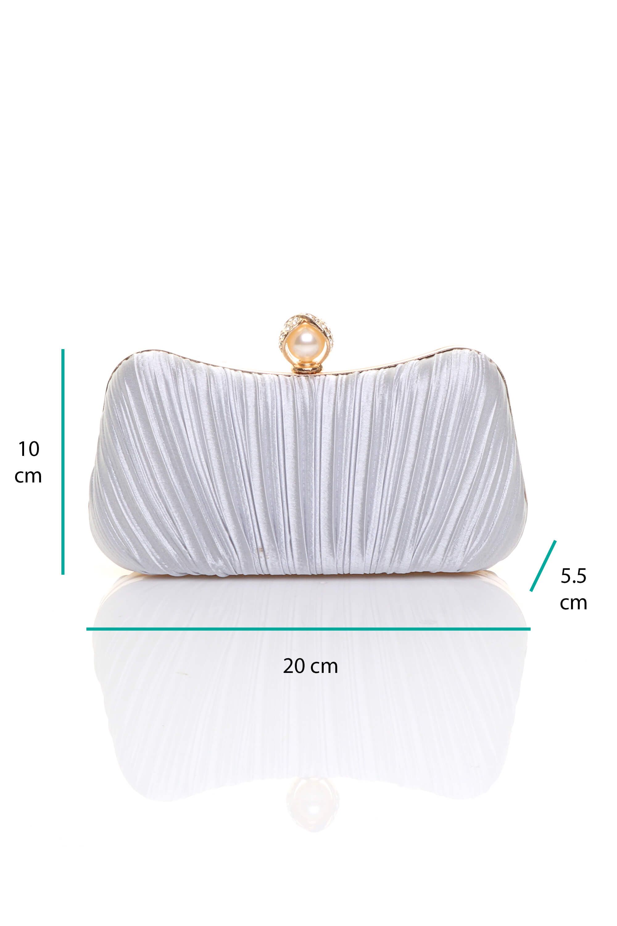 AJVANI Evening Party Wedding Ruched Clutch Bag