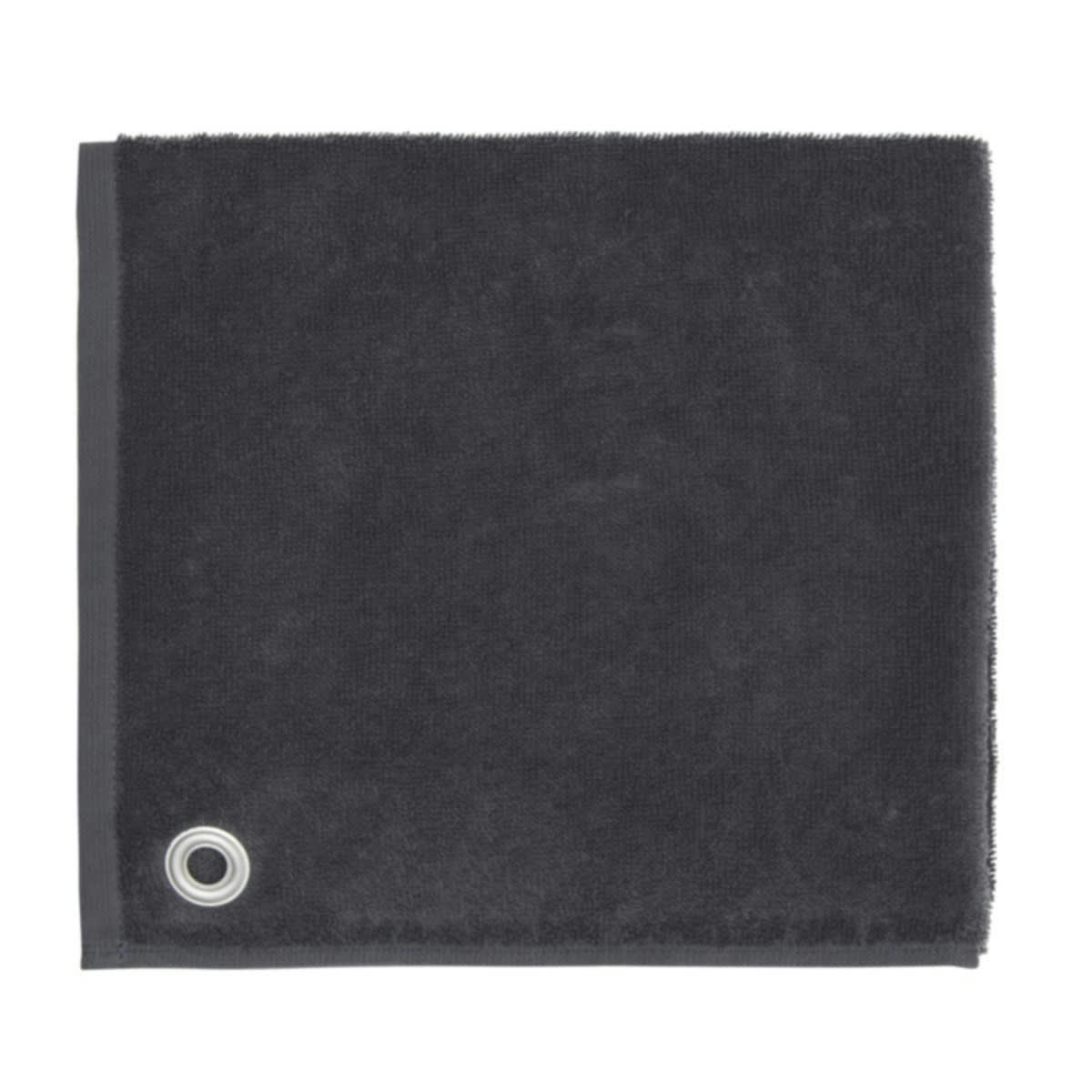 AMAIA - Lot de 3 torchons carrés avec œillet  anthracite 50x50 cm