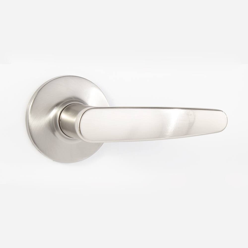 Garrison Straight Passage Door Lever Lock Set, Satin Nickel