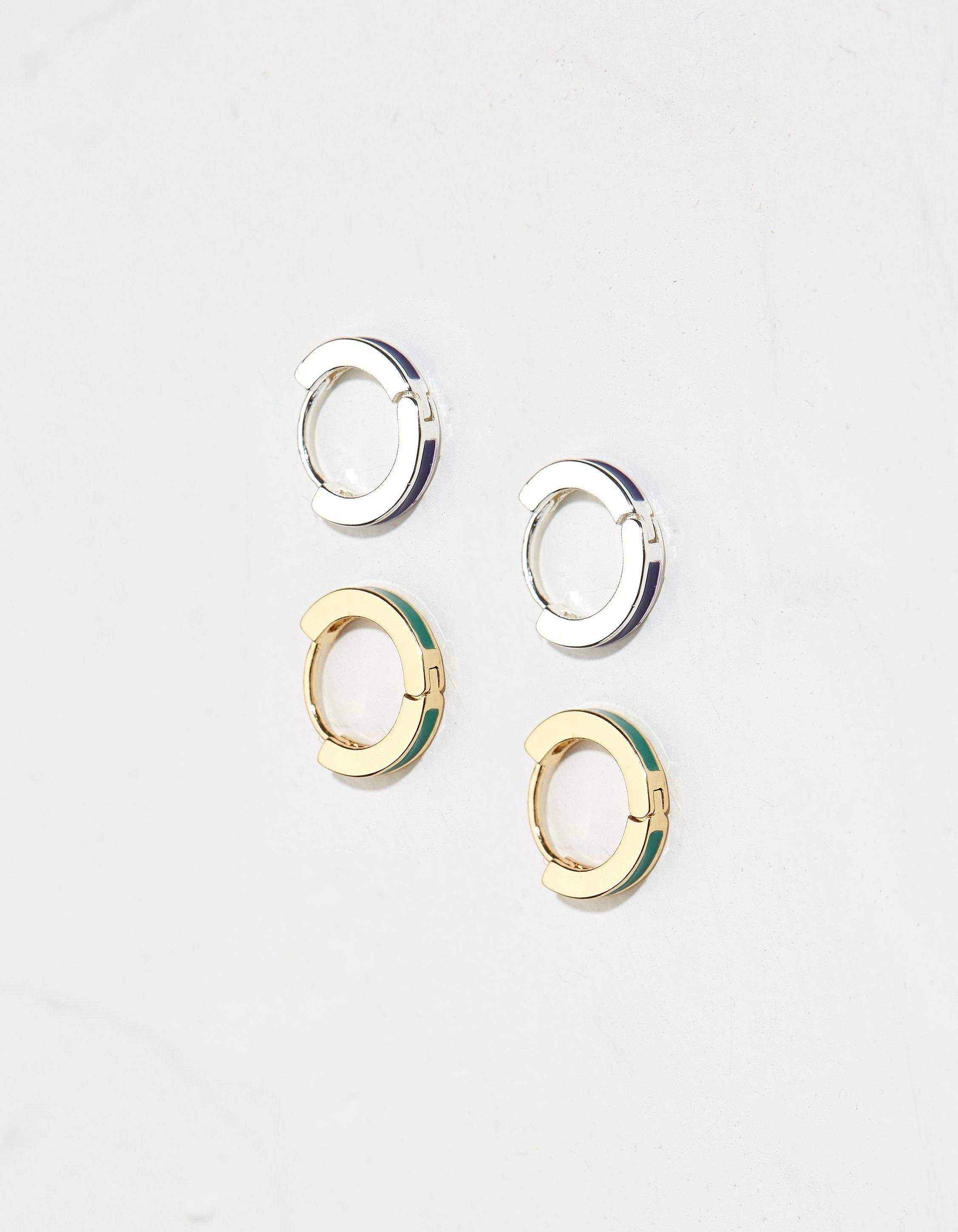 2pk Enamel Huggy Hoops