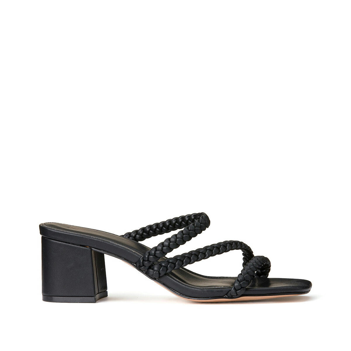 Mules tressées à talon large