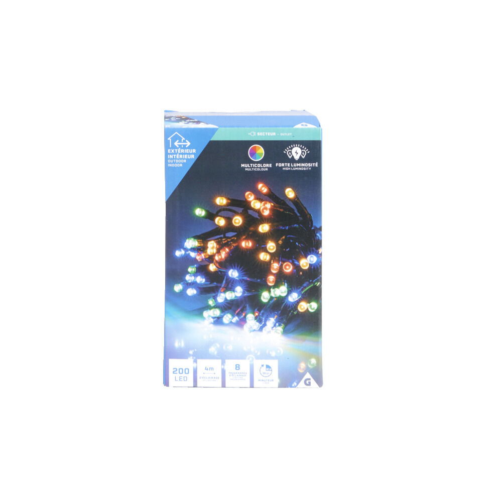Guirlande lumineuse extérieur 200LED cluster multicolore 4m