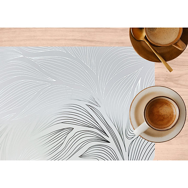 Lot de 2 sets de table motif feuillage avec encre métallique EDEN