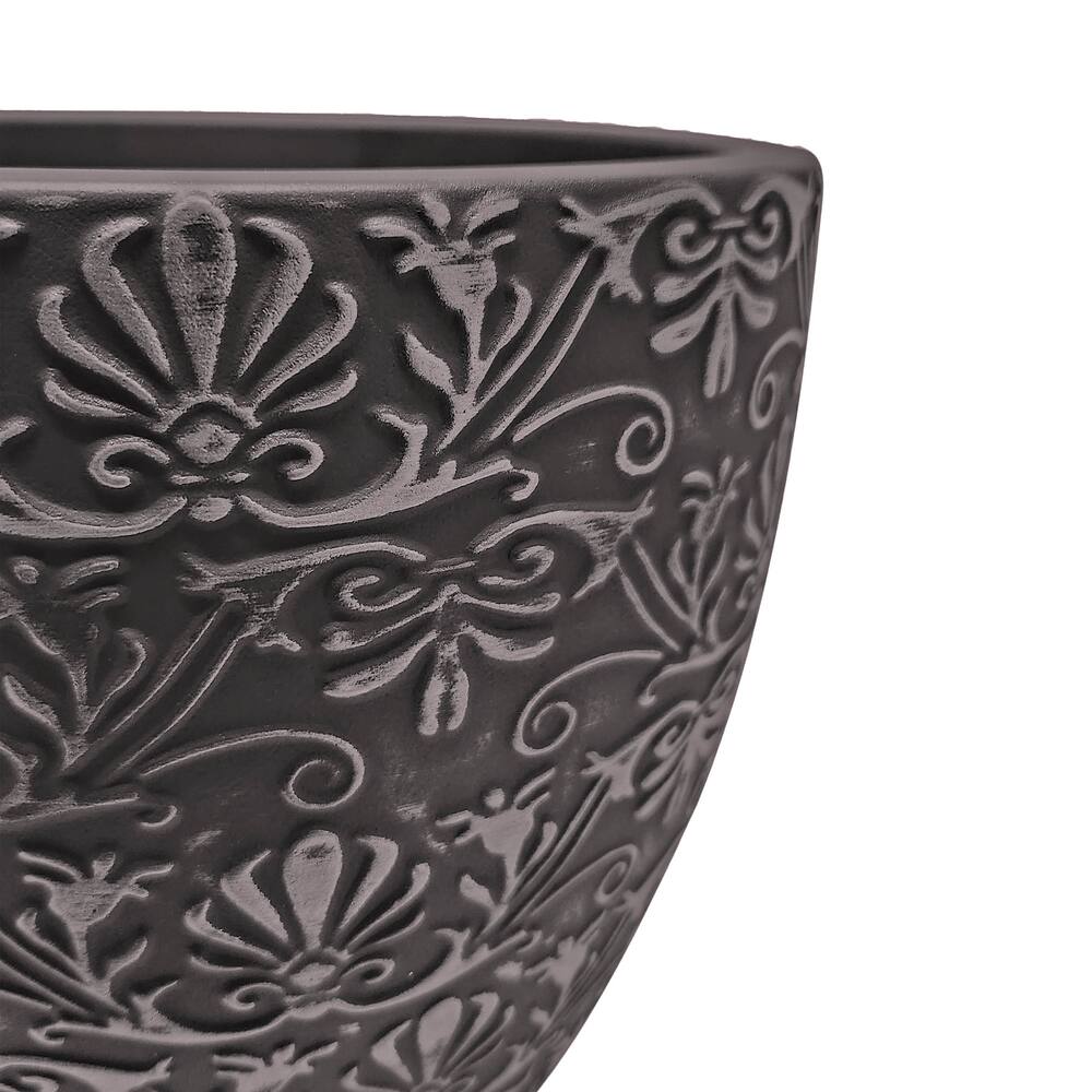 CANVAS Fairfield Resin Bell Planter, 15-in, Black