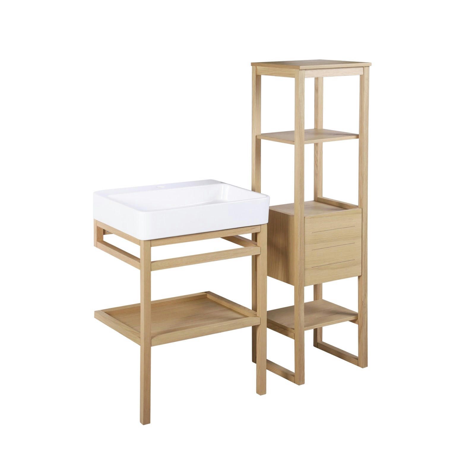 HOPP - Meuble de salle de bain 60 cm  avec vasque et colonne