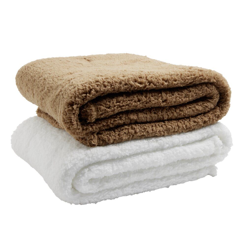 Plaid sherpa blanc L130x160cm