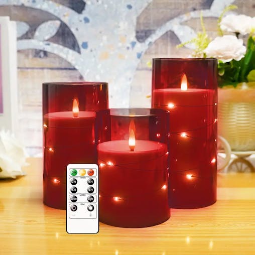 NNETM Trios of Tranquility: Christmas Edition - Flickering Flameless Candle Set