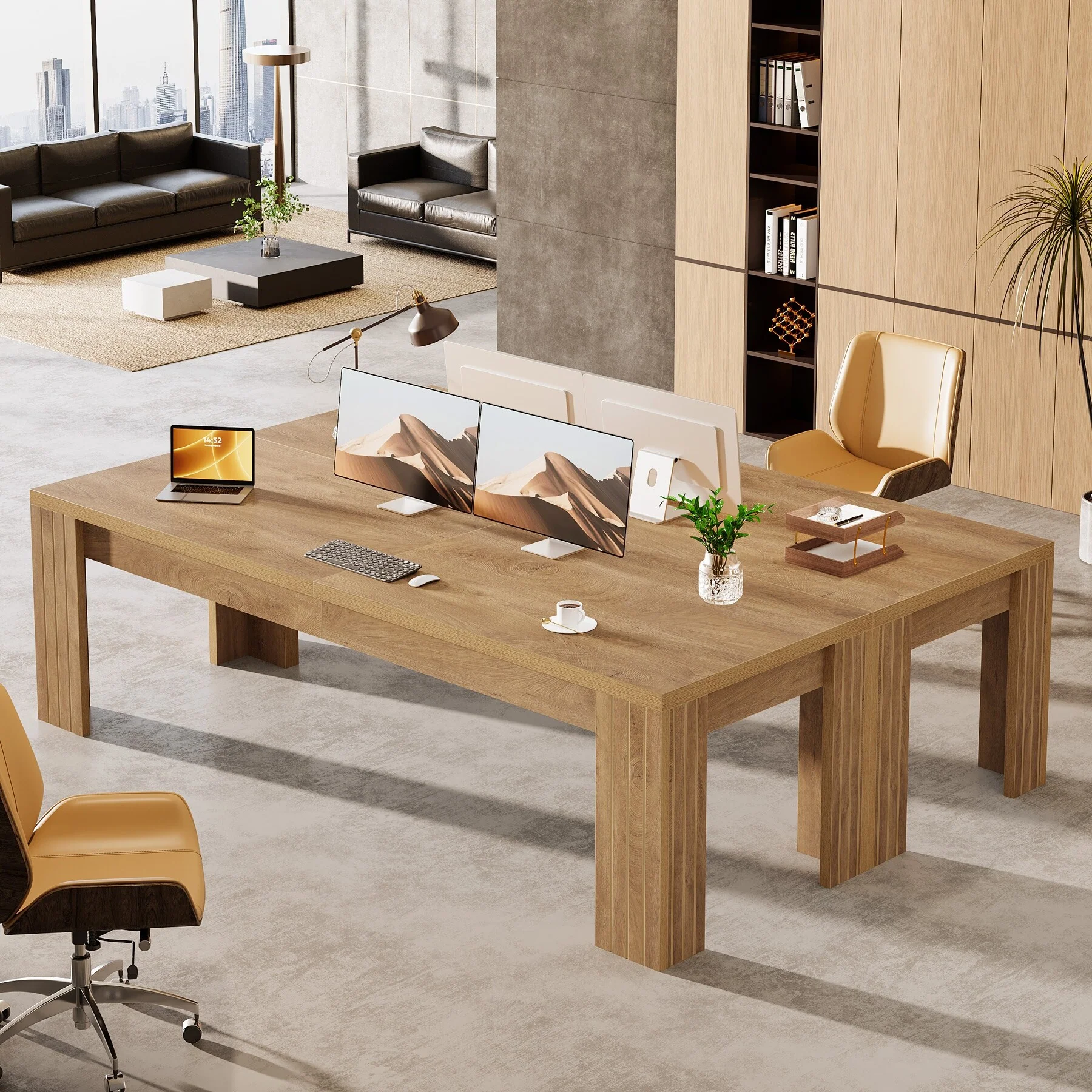 78.7 Inches Extra Long Desk for 2 People, Large Two Person Computer Table