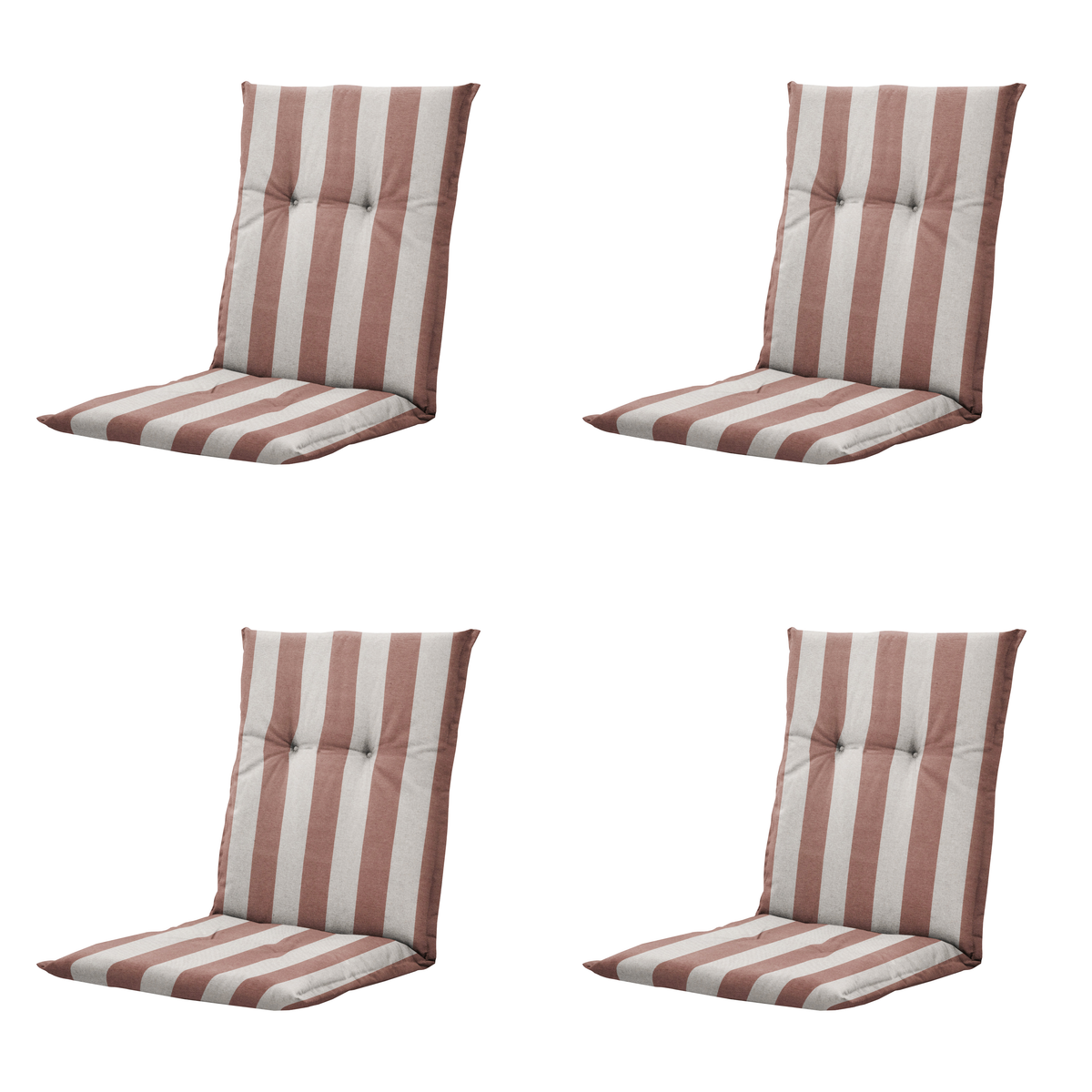 Madison tuinstoelkussen lage rug Amora - bruin - 105x50x6cm - set van 4