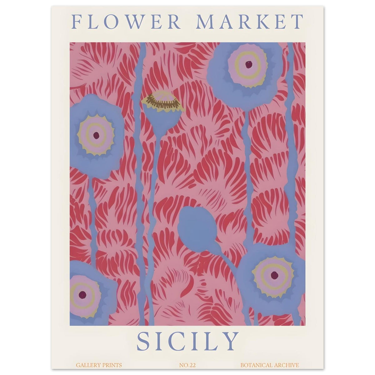 Artfulprints Flower market - Sicily  poster 30x40 cm