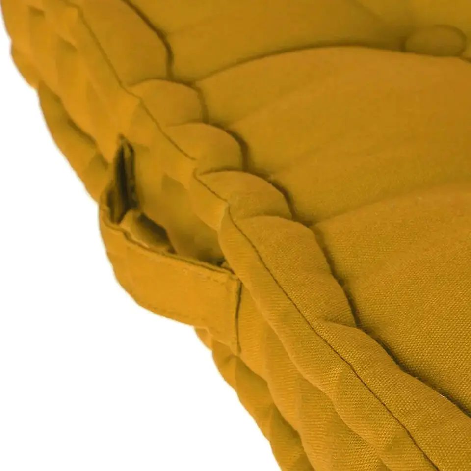 Atmosphera Vloerkussen Square - okergeel - katoen - 38,5x38,5x8 cm