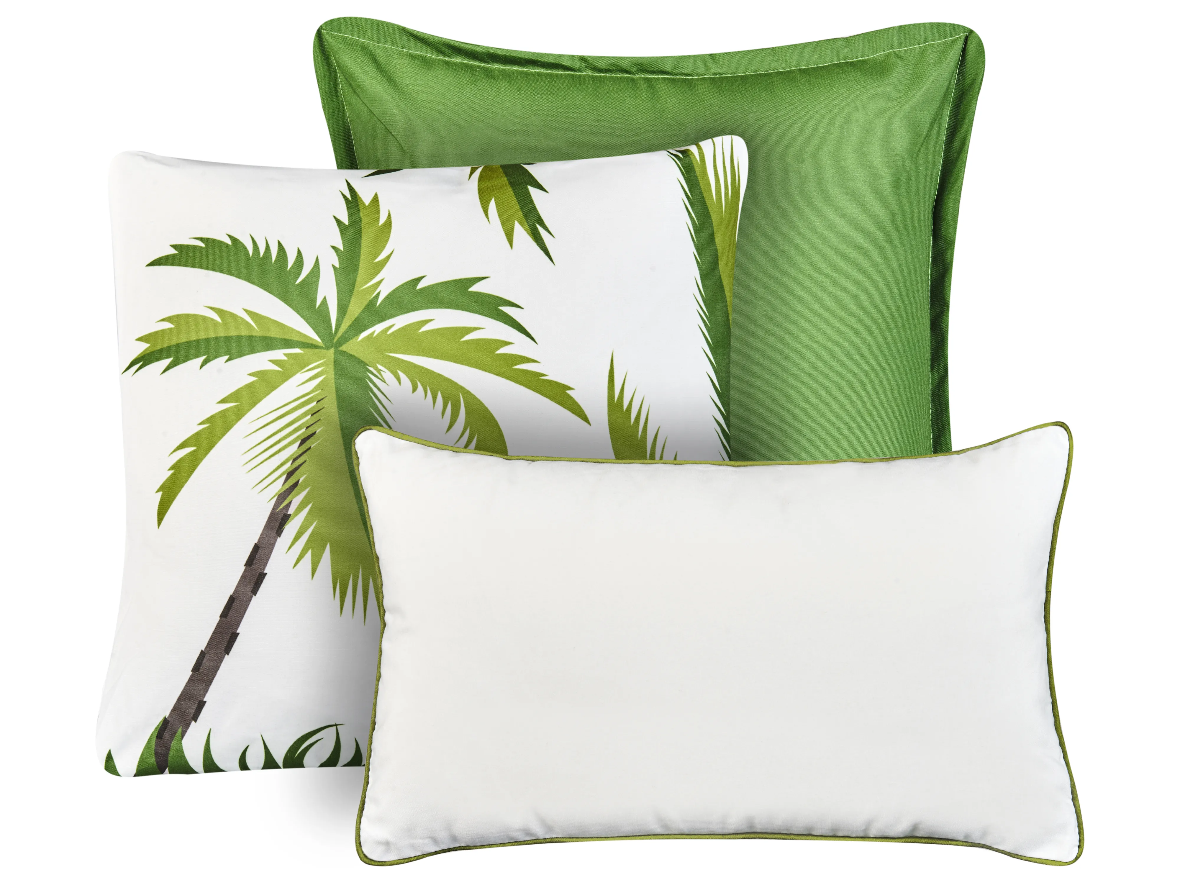 Set of 2 Outdoor Cushions SEASIDE Plant Pattern 45 x 45 cm Green