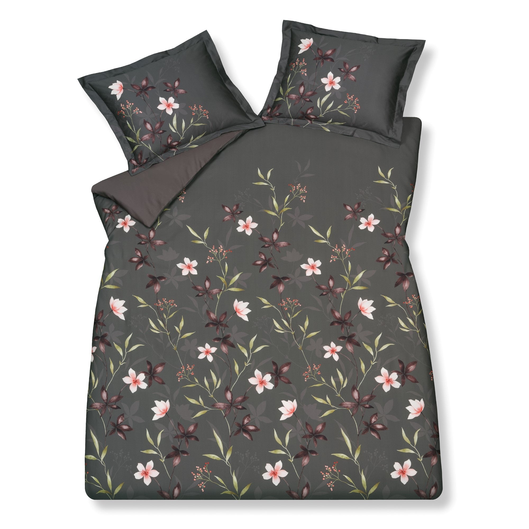 Mystery Dekbedovertrek   200 x 200 220 cm   Zwart   Grijs