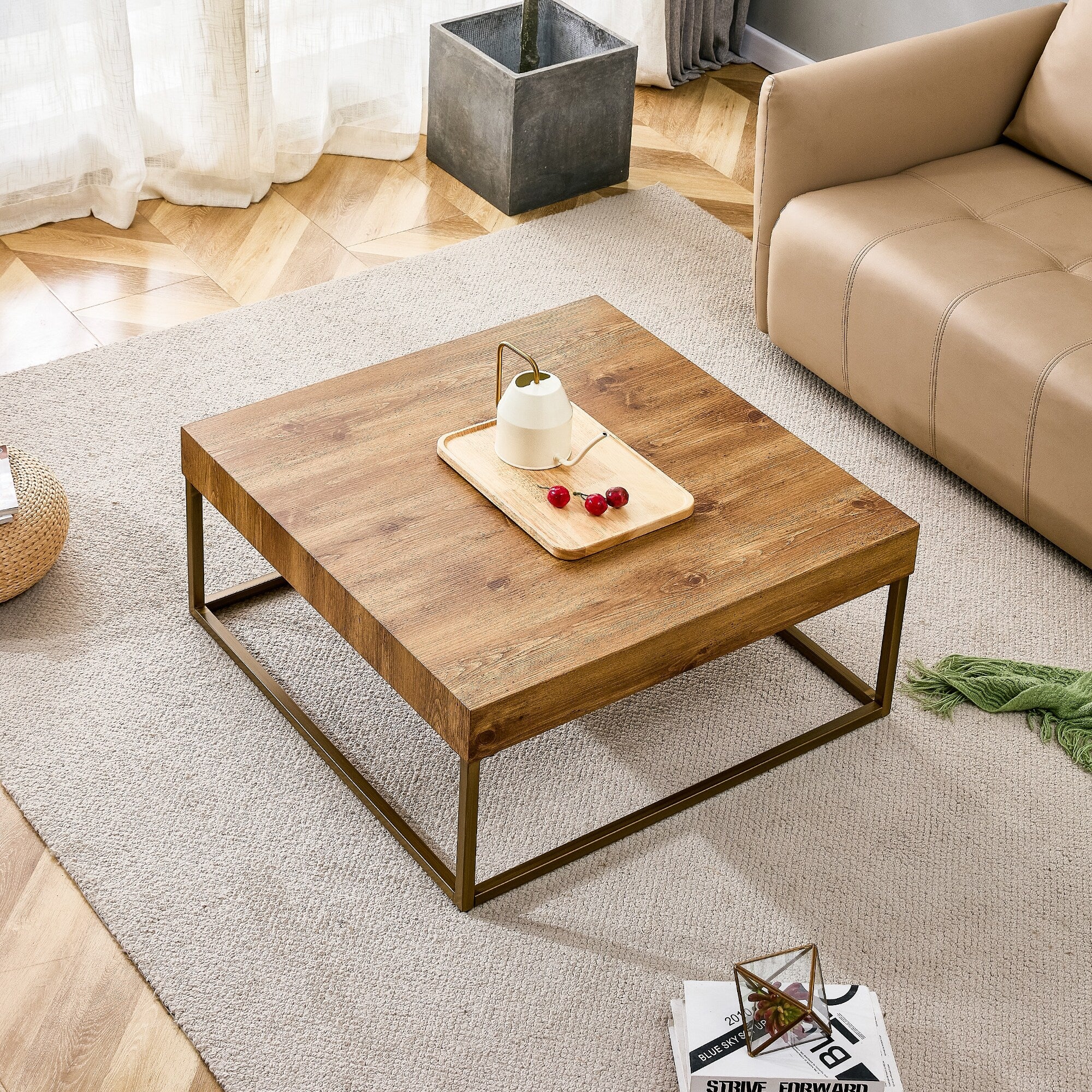 Modern Rectangular Coffee Table - 31.50 x 31.50 x 14.37