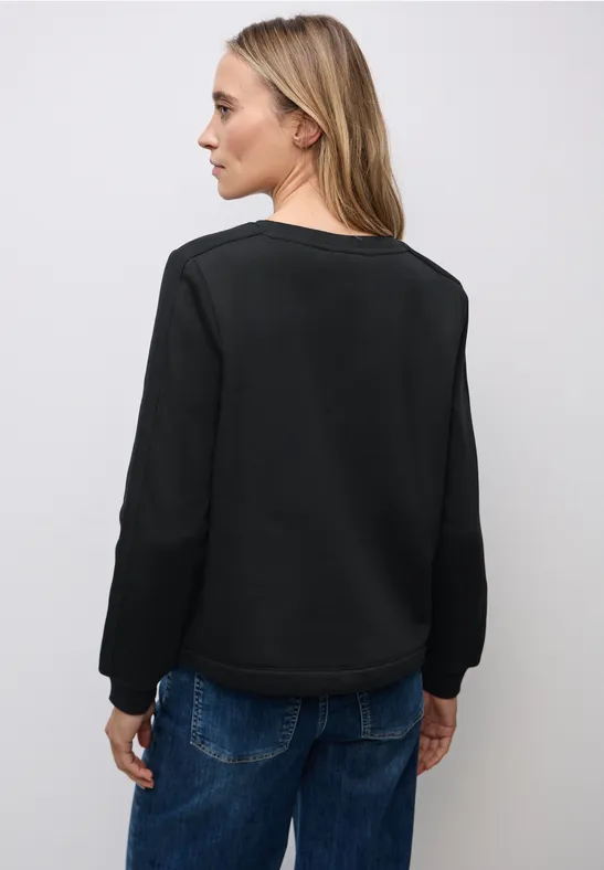 Sweatshirt mit Rippdetail