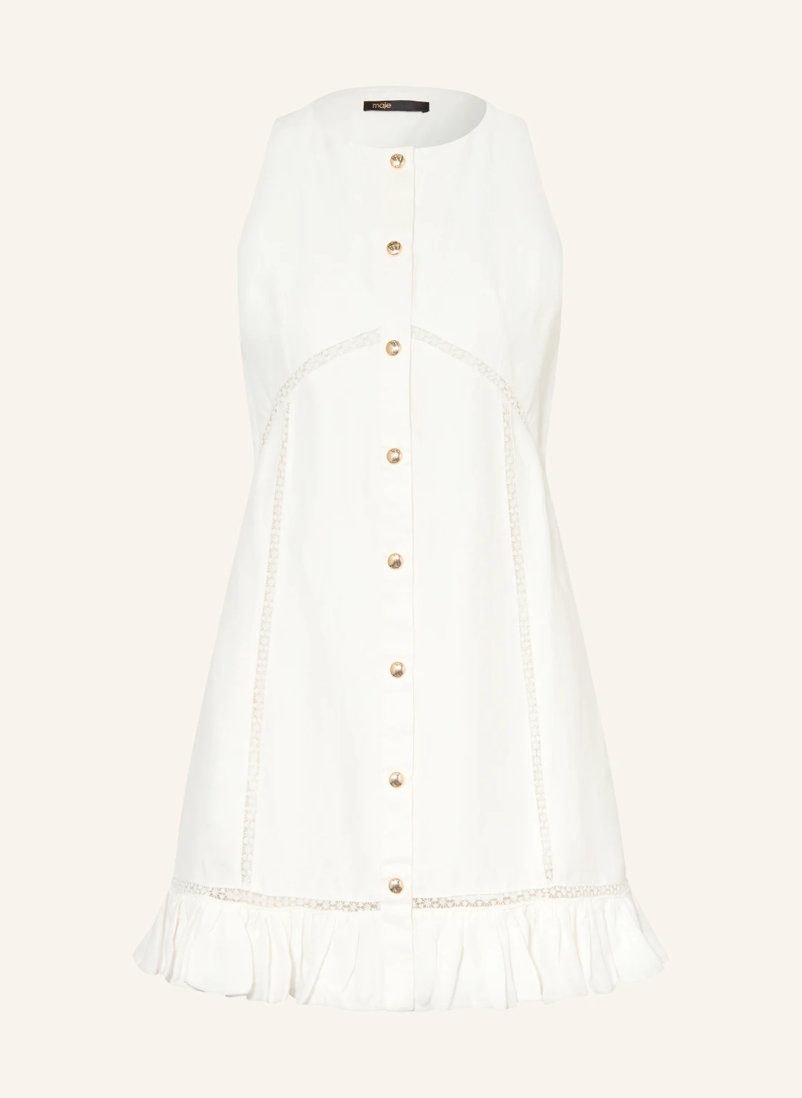 maje Kleid mit Leinen und Rüschen