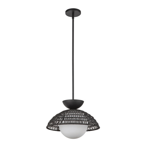 Lampa wisząca matowy czarno-matowy opal PERTH 1xE27x60W Alora Mood