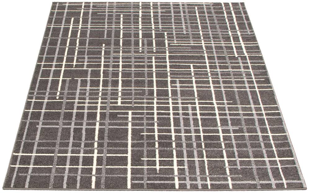 ECARPET Tessa Indoor Geometric Area Rug, Anthracite, Assorted Sizes