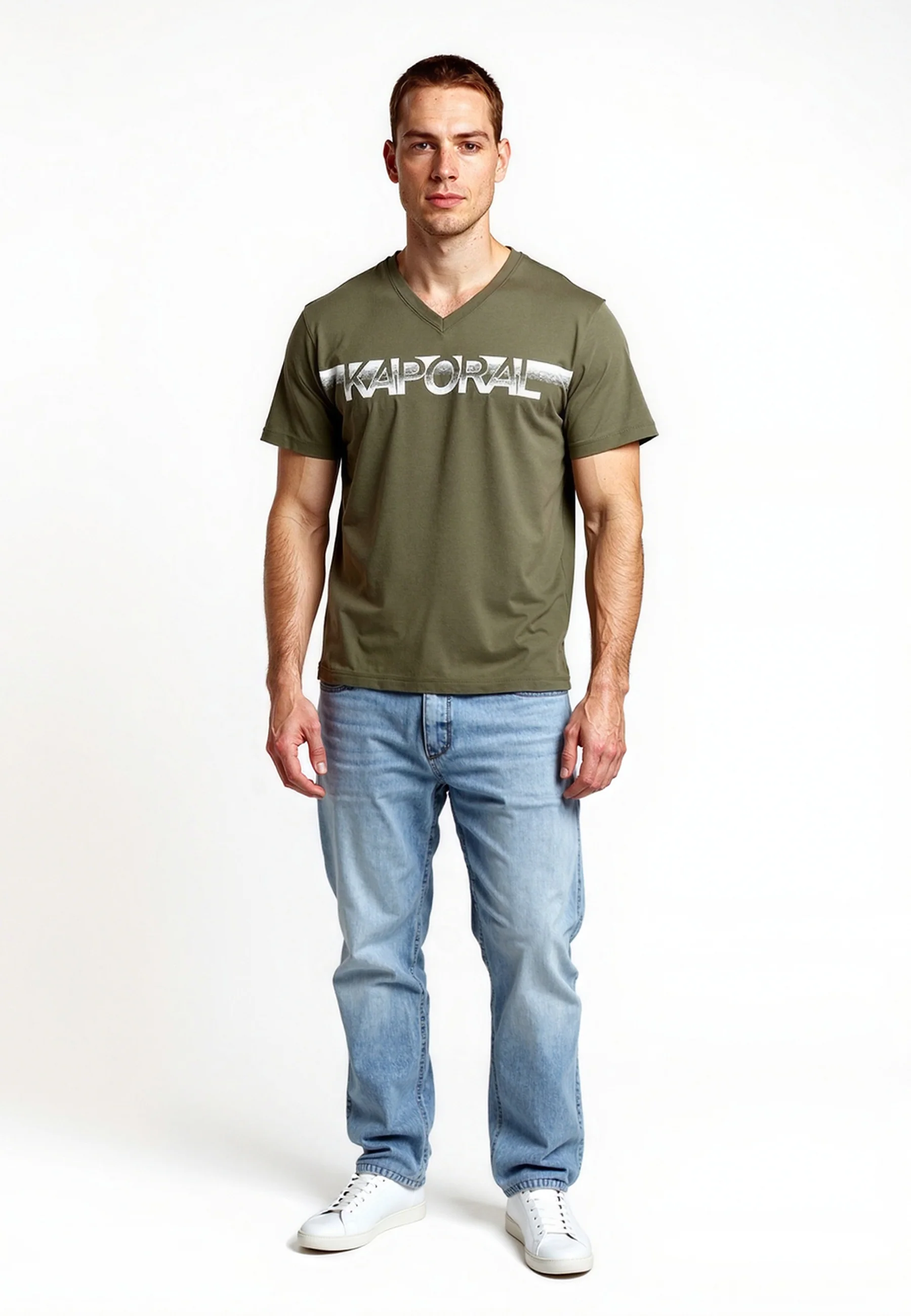 T-shirt manches courtes slim khaki coton stretch BART