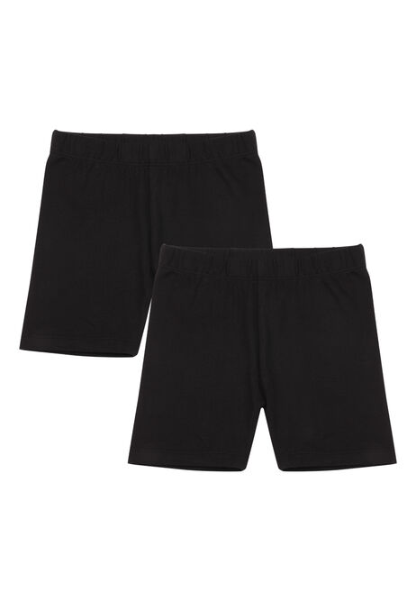 Younger Girls 2pk Black Cycle Shorts