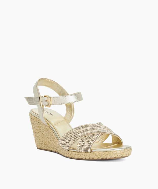 Kyro Gold - Raffia Wedge Sandals