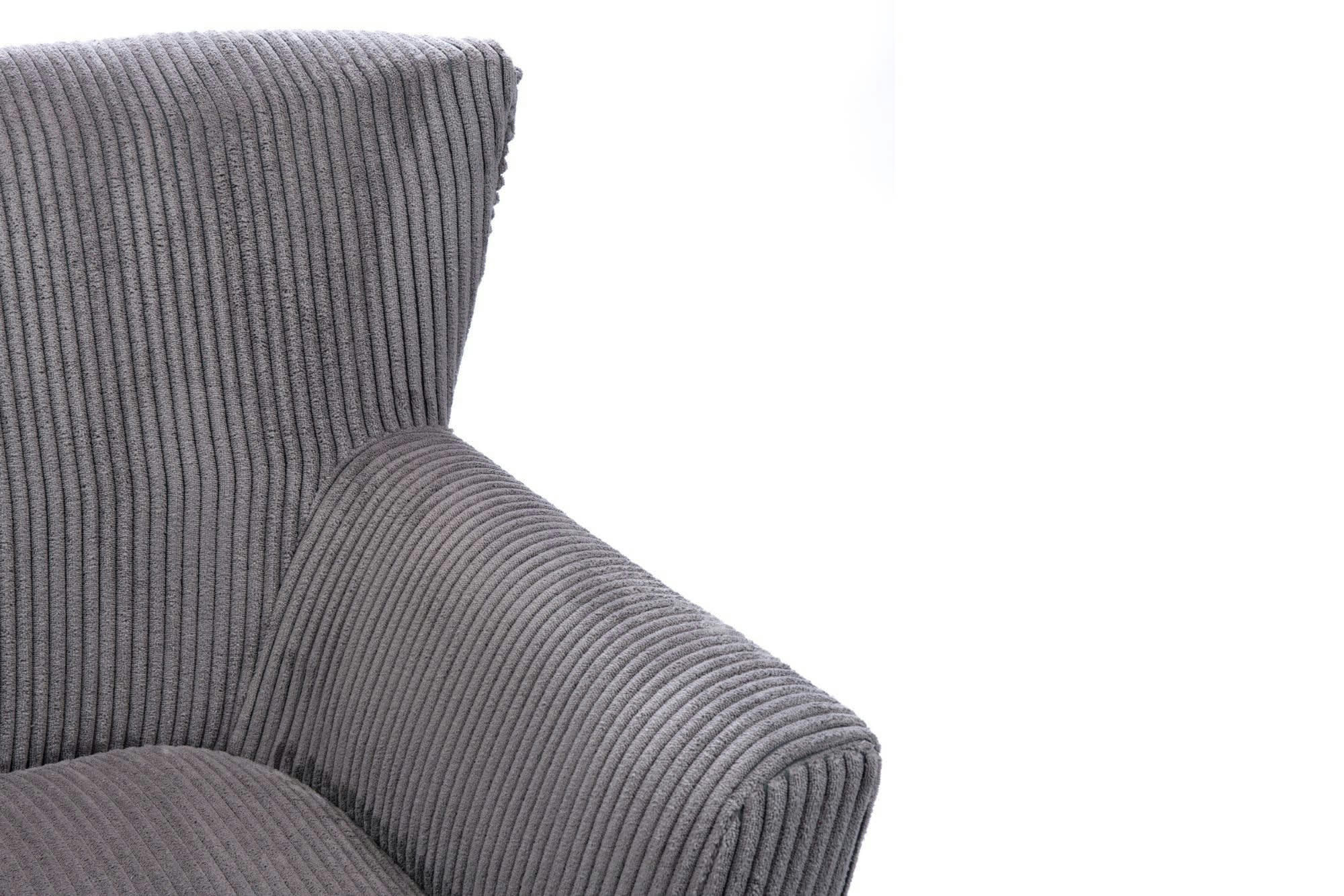 HERON - Fauteuil à accoudoirs en velours côtelé large