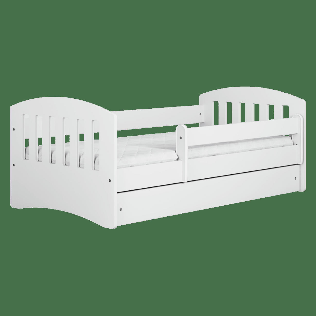 CLASSIC - Lit Enfant à barrière 160x80cm avec tiroir et matelas inclus