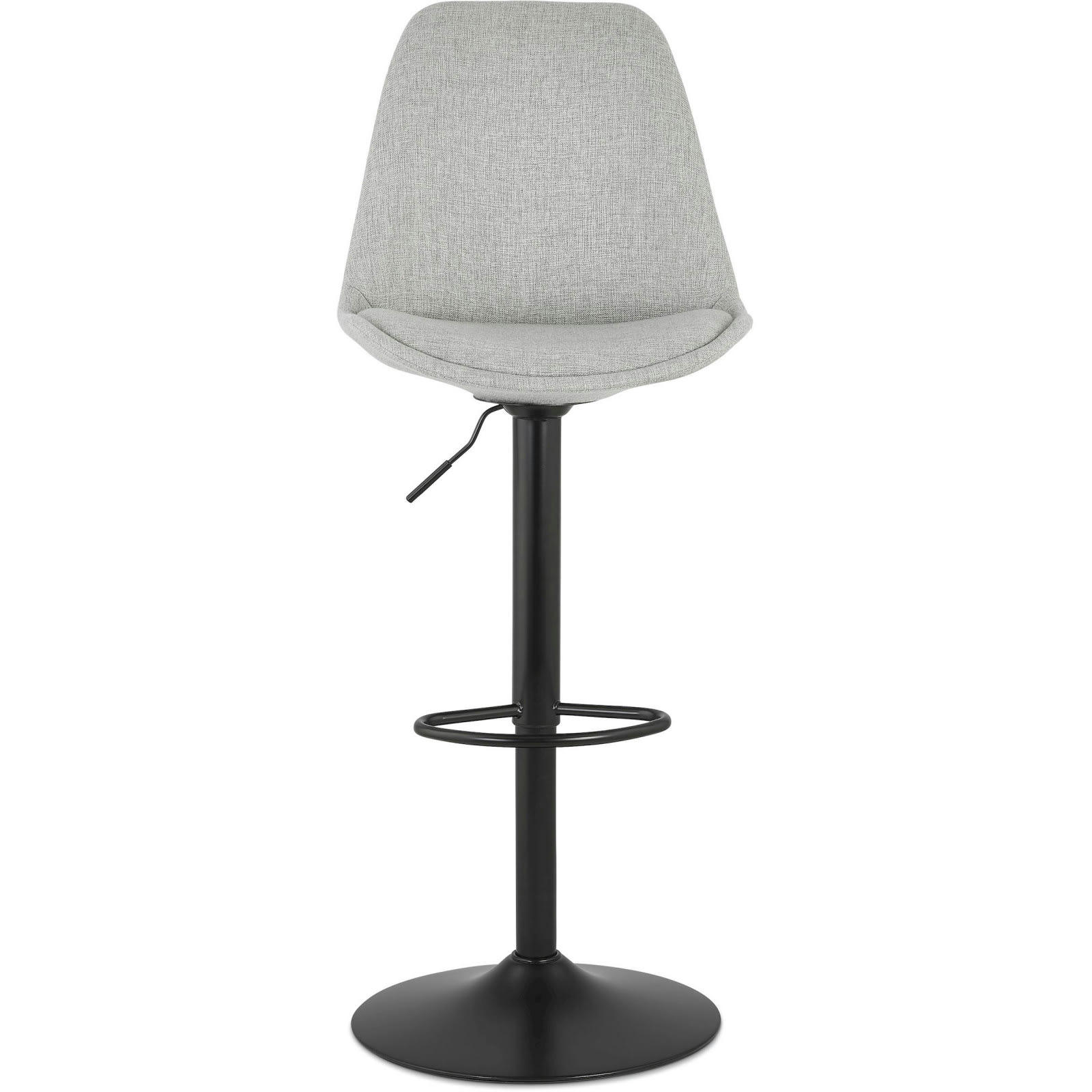 GUSTI - Tabouret de bar Tissu Gris 360° H. assise 80 cm rembourré
