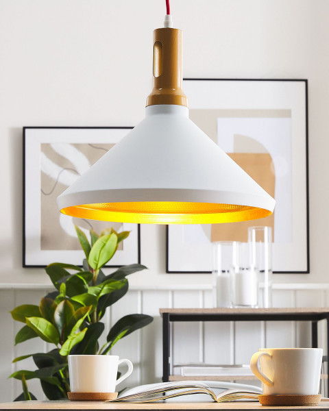 Lampa wisząca dwukolorowa biało-złota